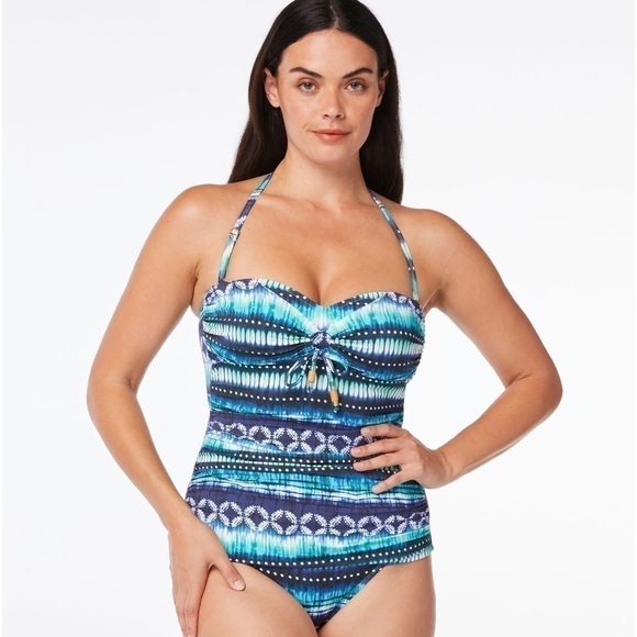 New Bleu by Rod Beattie Draped Bandeau
Tankini Top - Navy Blue 8 New swinsuit - Picture 2 of 15